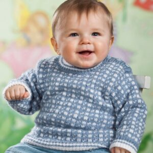 Mönster stickad baby-barntröja & mössa 2726